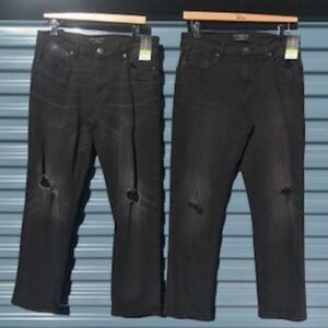 "Ripped" Slim Fit Jeans . Size: 34 x 30 ................ (2) Pair Bundle . Black